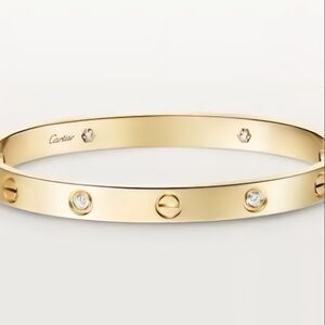 Cartier Yellow Gold Bracelet with Diamond Accents